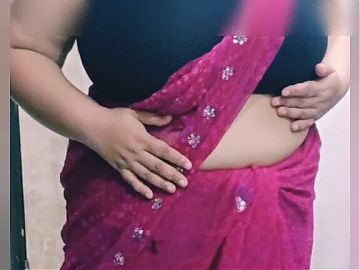 My First Video Indian Plus Size Model Saree Stripping Black Blouse 